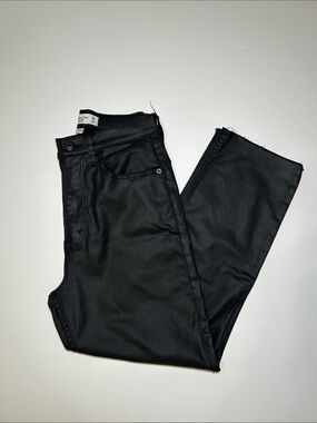 Abercrombie curve love coated black denim w raw hem